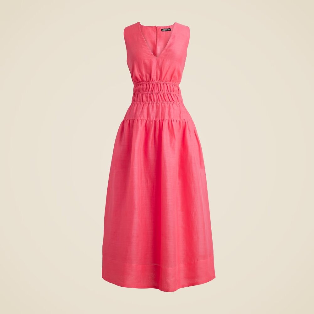 Hyacinth V-neck dress in ramie